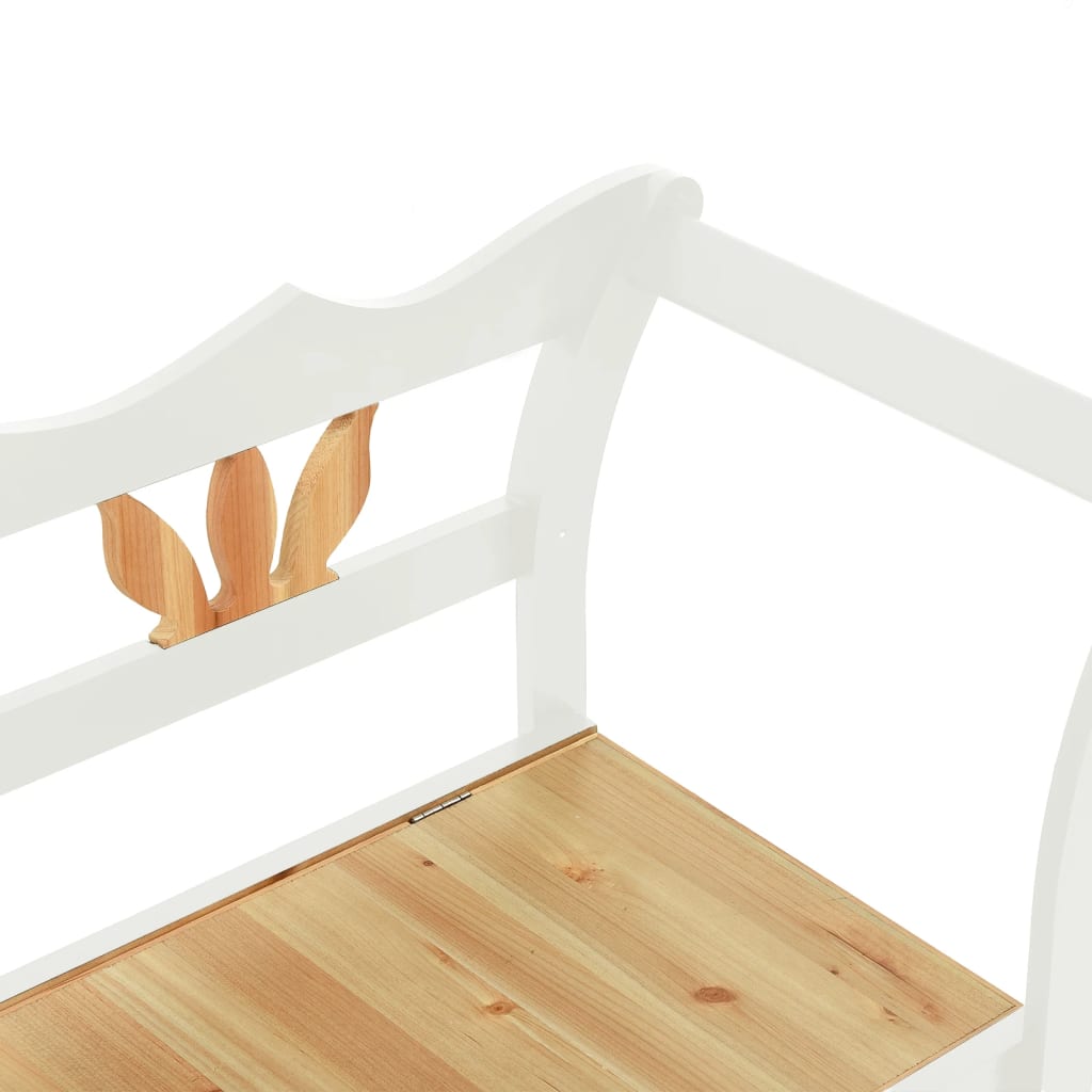 Banc Blanc 107x45x75,5 cm Bois de sapin solide - XIOS