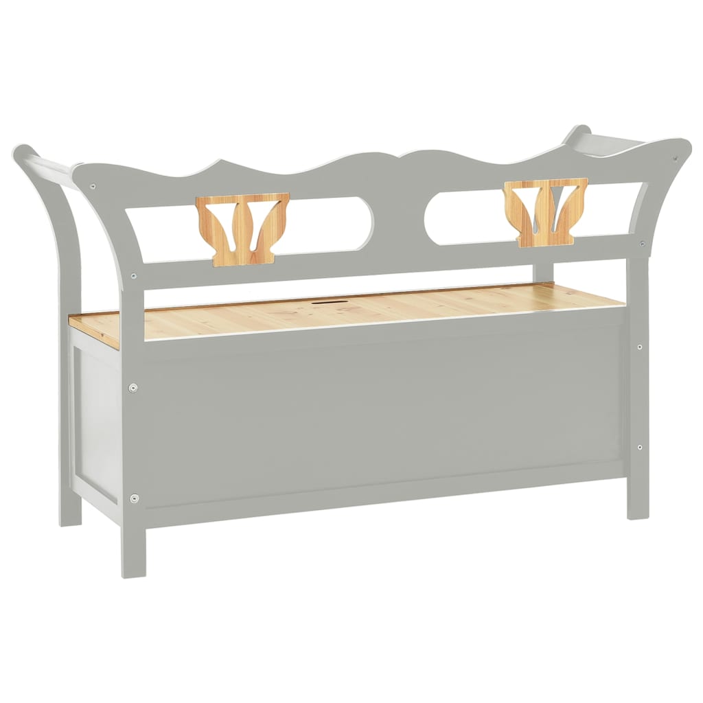 Banc Gris 107x45x75,5 cm Bois de sapin solide - XIOS