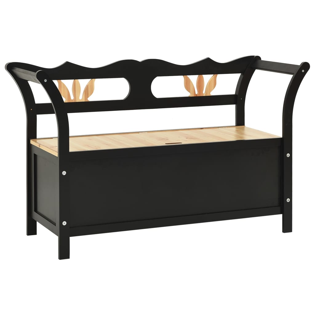 Banc Noir 107x45x75,5 cm Bois de sapin solide - XIOS