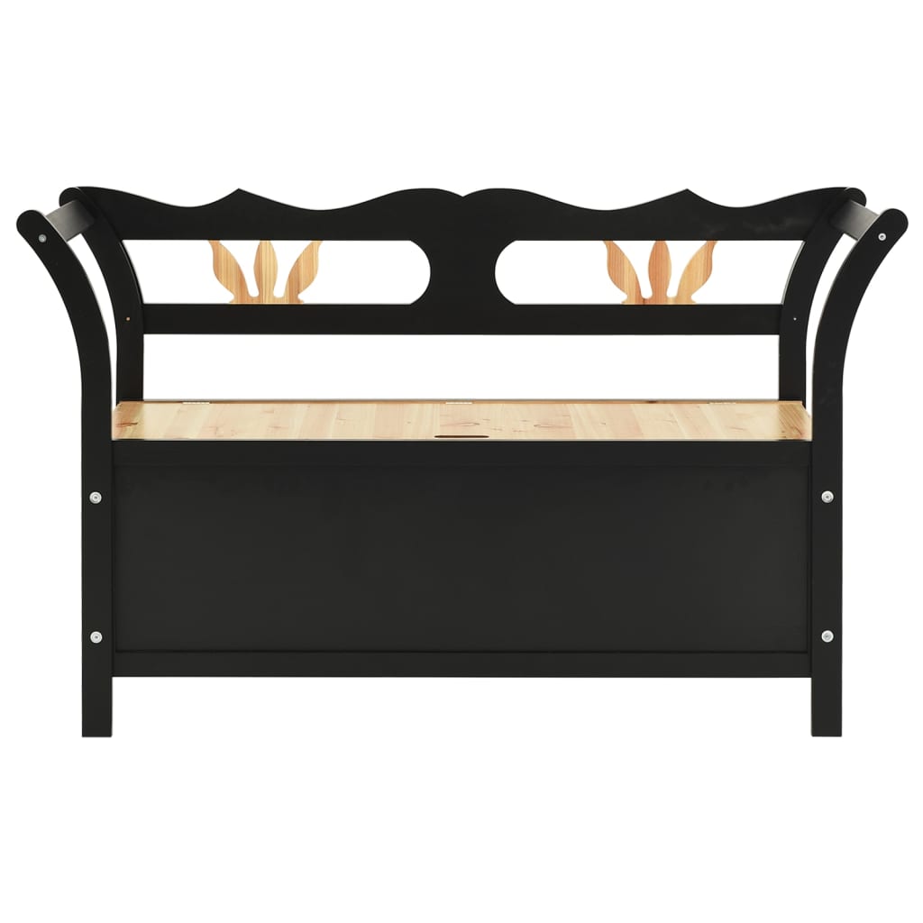 Banc Noir 107x45x75,5 cm Bois de sapin solide - XIOS