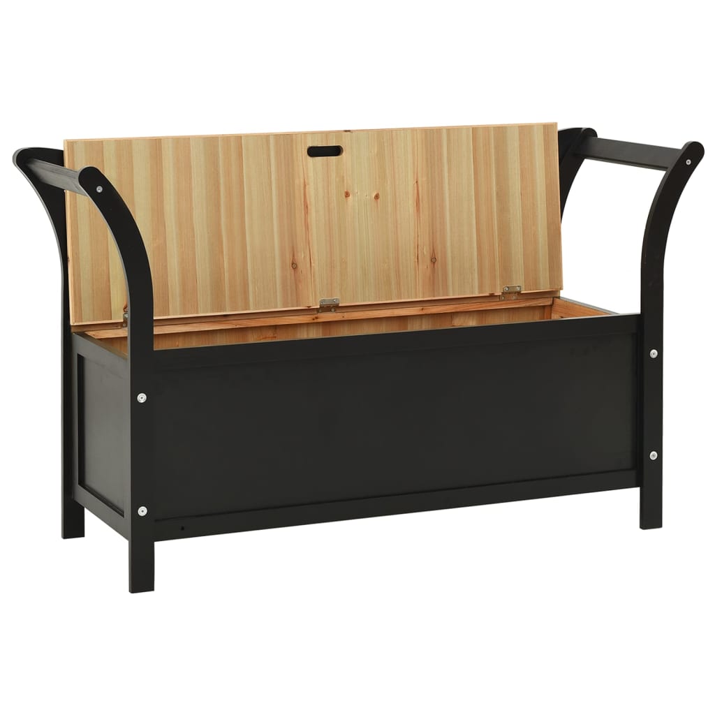 Banc Noir 107x45x75,5 cm Bois de sapin solide - XIOS
