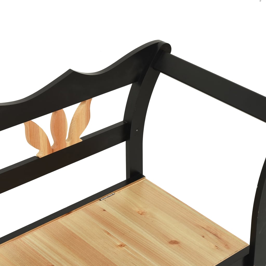 Banc Noir 107x45x75,5 cm Bois de sapin solide - XIOS