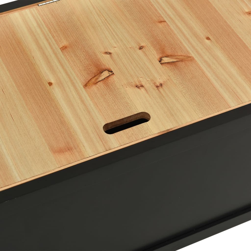 Banc Noir 107x45x75,5 cm Bois de sapin solide - XIOS