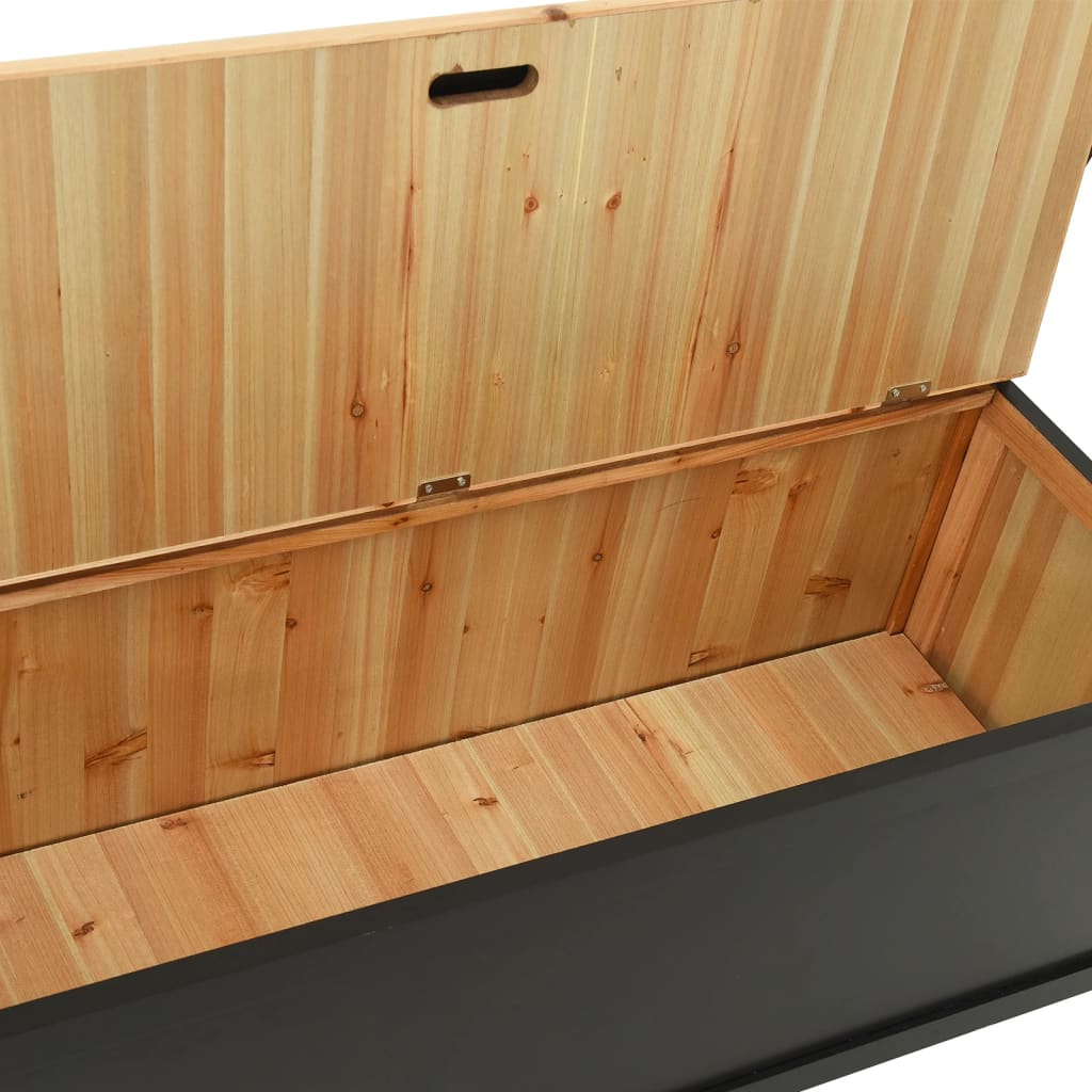 Banc Noir 107x45x75,5 cm Bois de sapin solide - XIOS