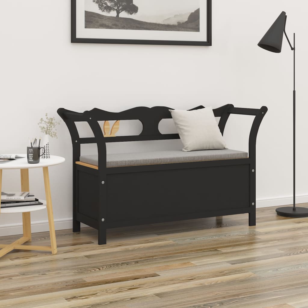 Banc Noir 107x45x75,5 cm Bois de sapin solide - XIOS