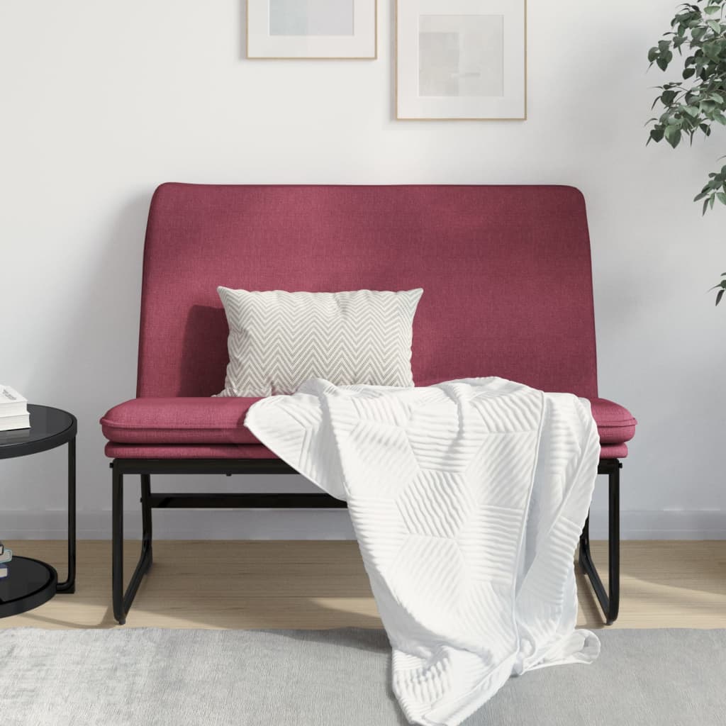 Banc Rouge bordeaux 100x75x76 cm Tissu - XIOS