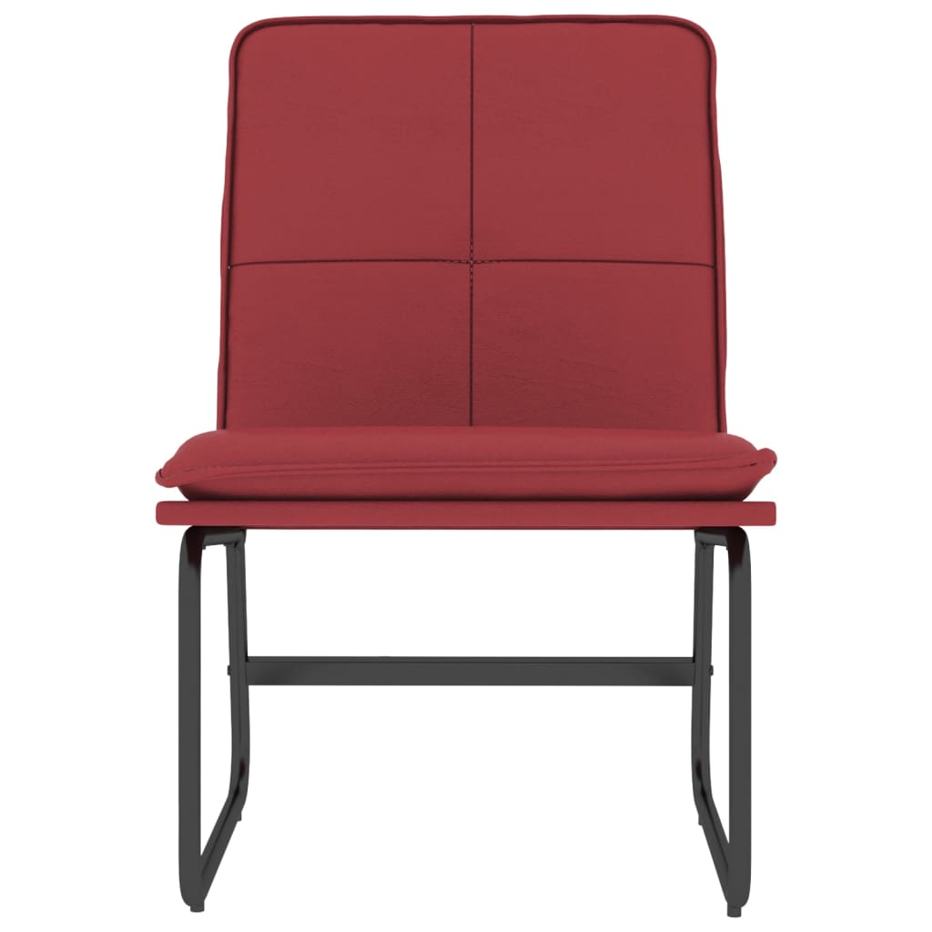 Chaise longue Rouge bordeaux 54x75x76 cm Similicuir - XIOS