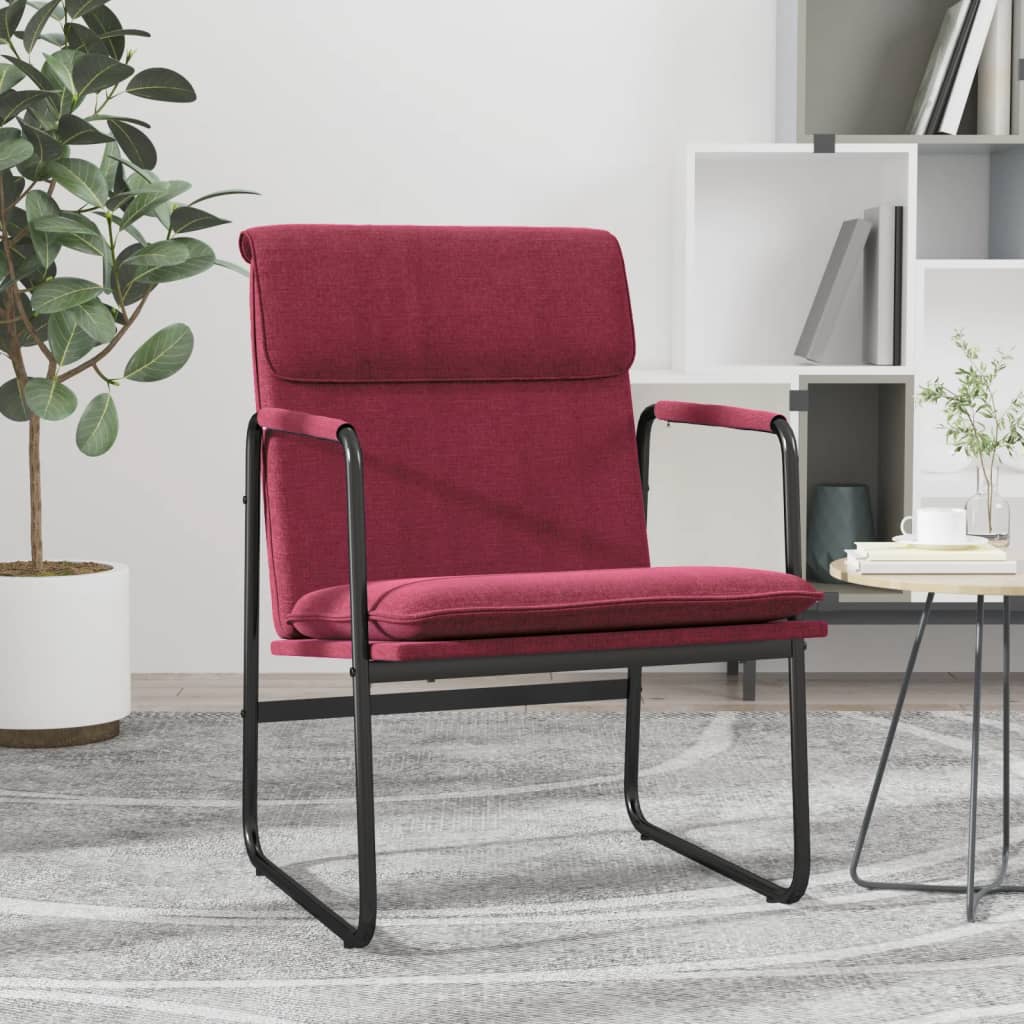 Chaise longue Rouge bordeaux 55x64x80 cm Tissu - XIOS