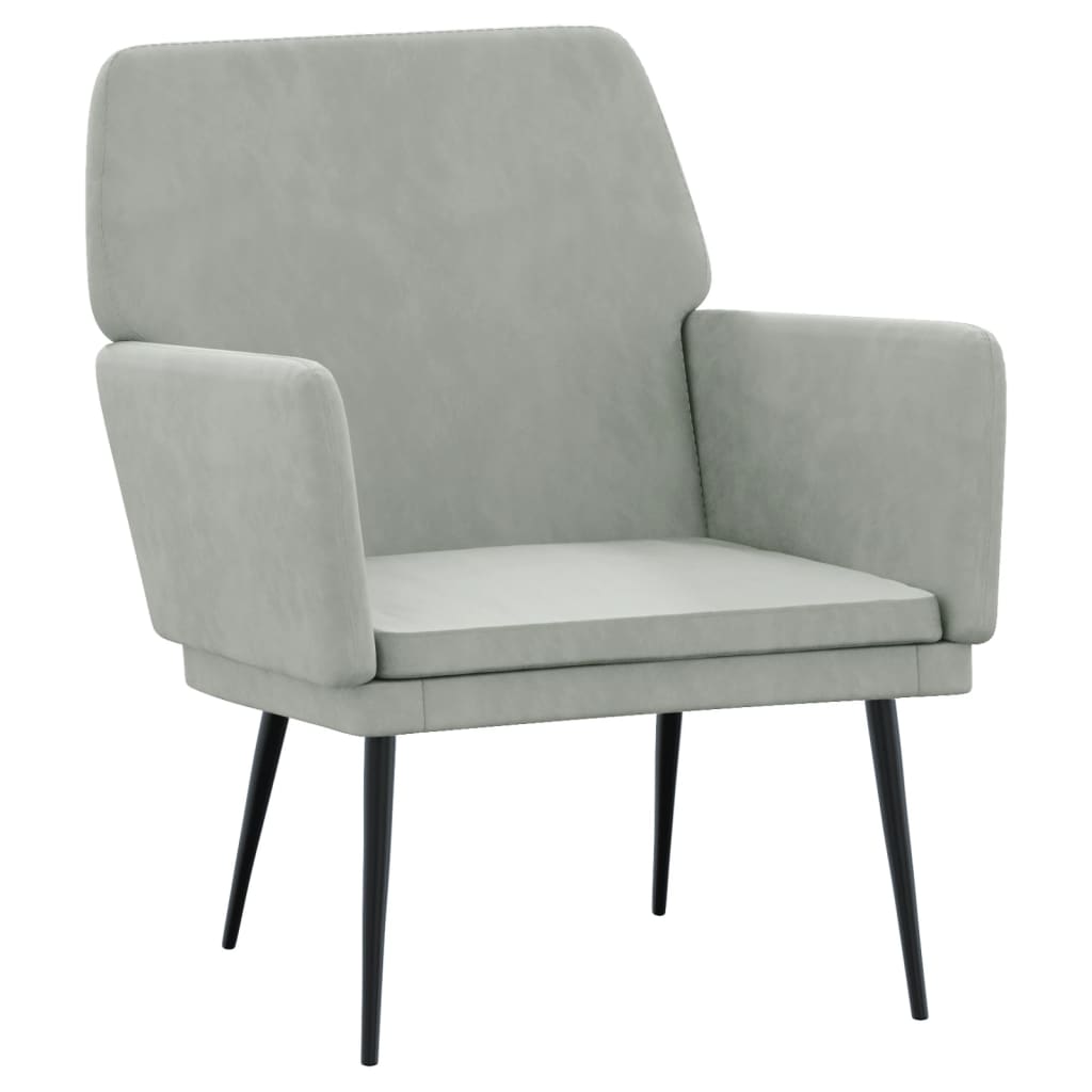 Fauteuil Gris clair 62x79x79 cm Velours - XIOS