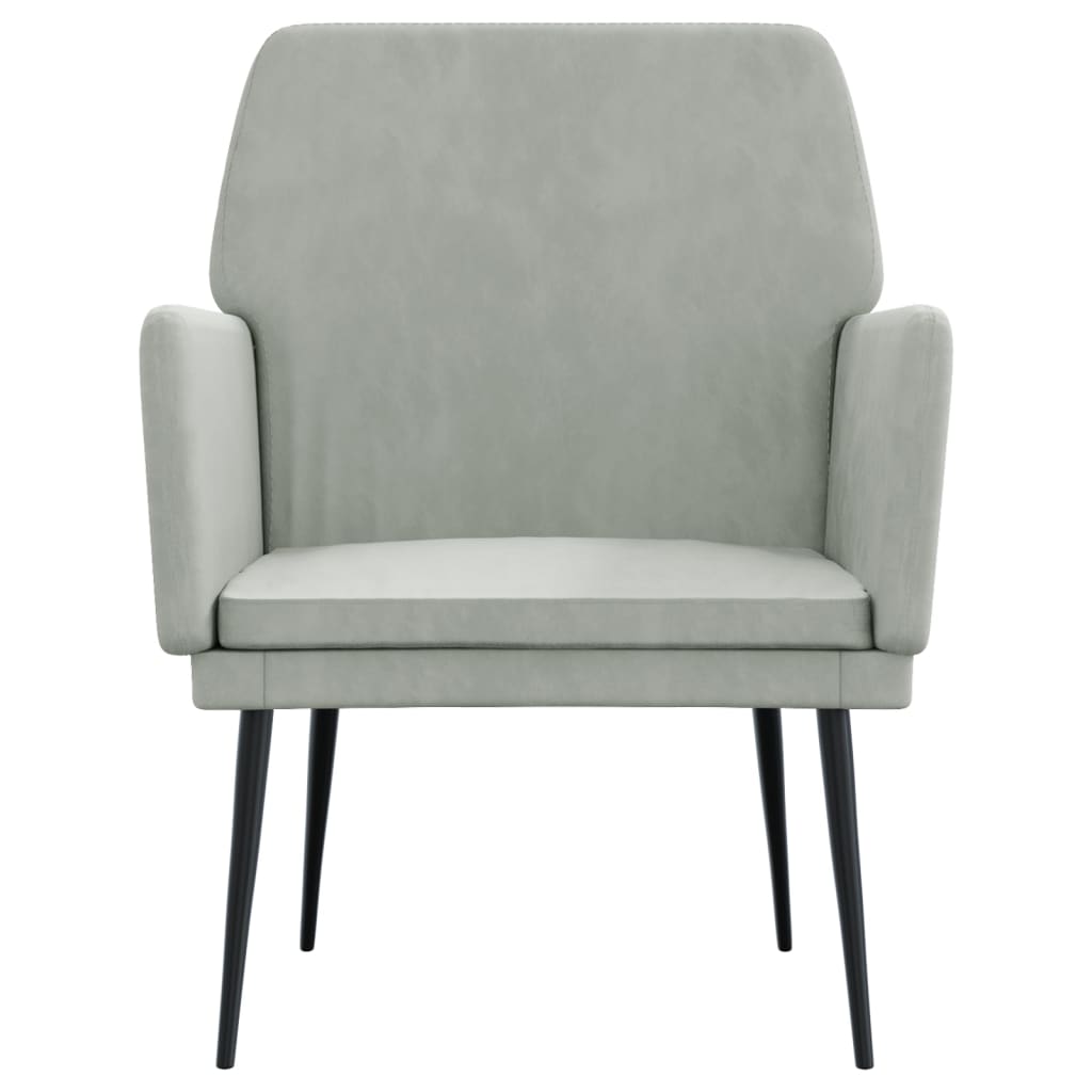 Fauteuil Gris clair 62x79x79 cm Velours - XIOS