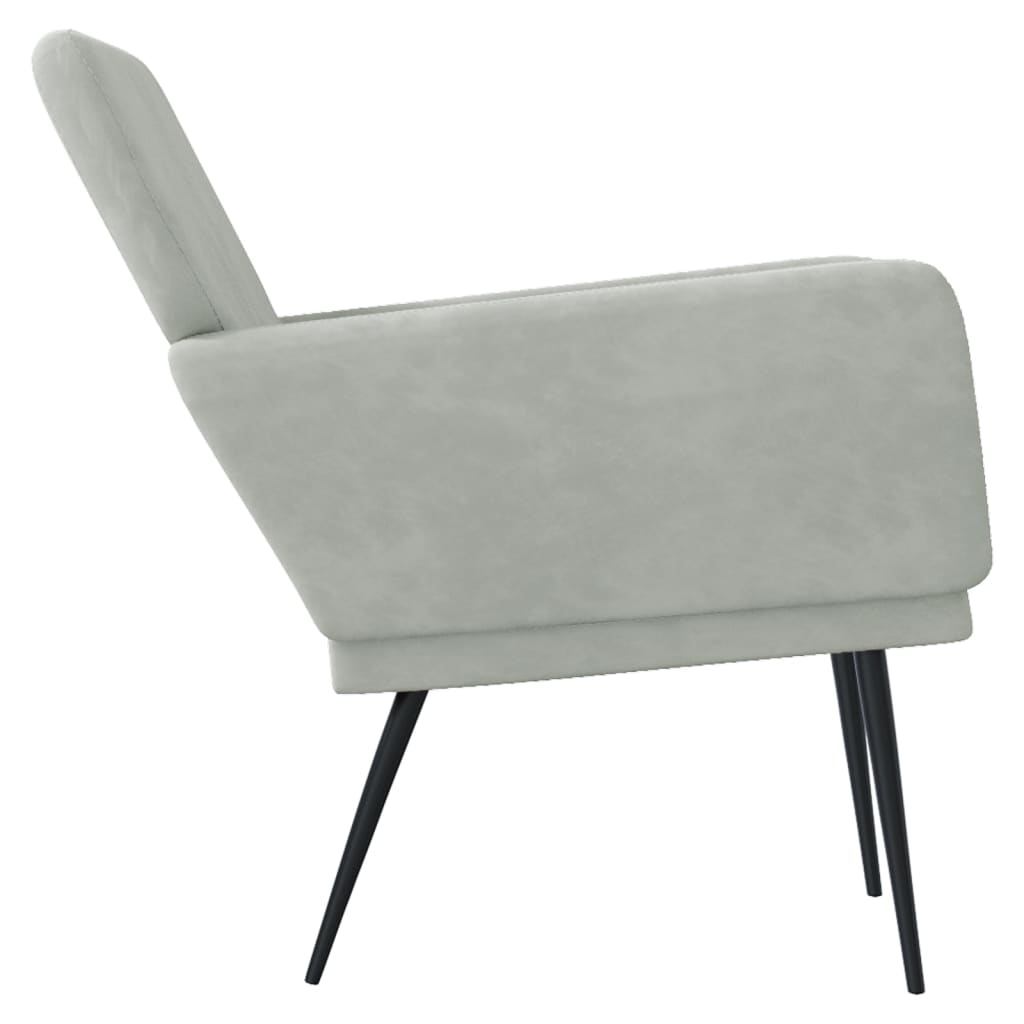 Fauteuil Gris clair 62x79x79 cm Velours - XIOS