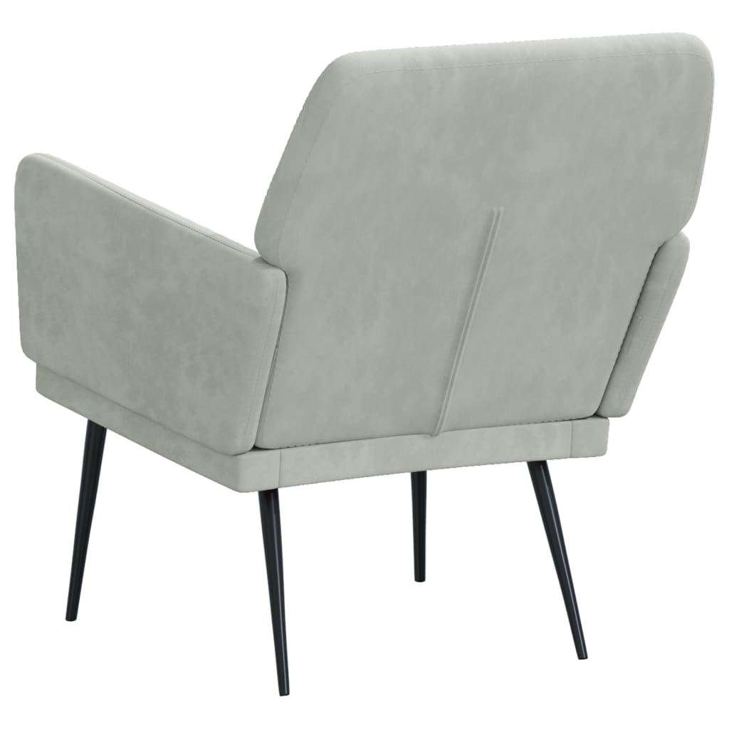 Fauteuil Gris clair 62x79x79 cm Velours - XIOS