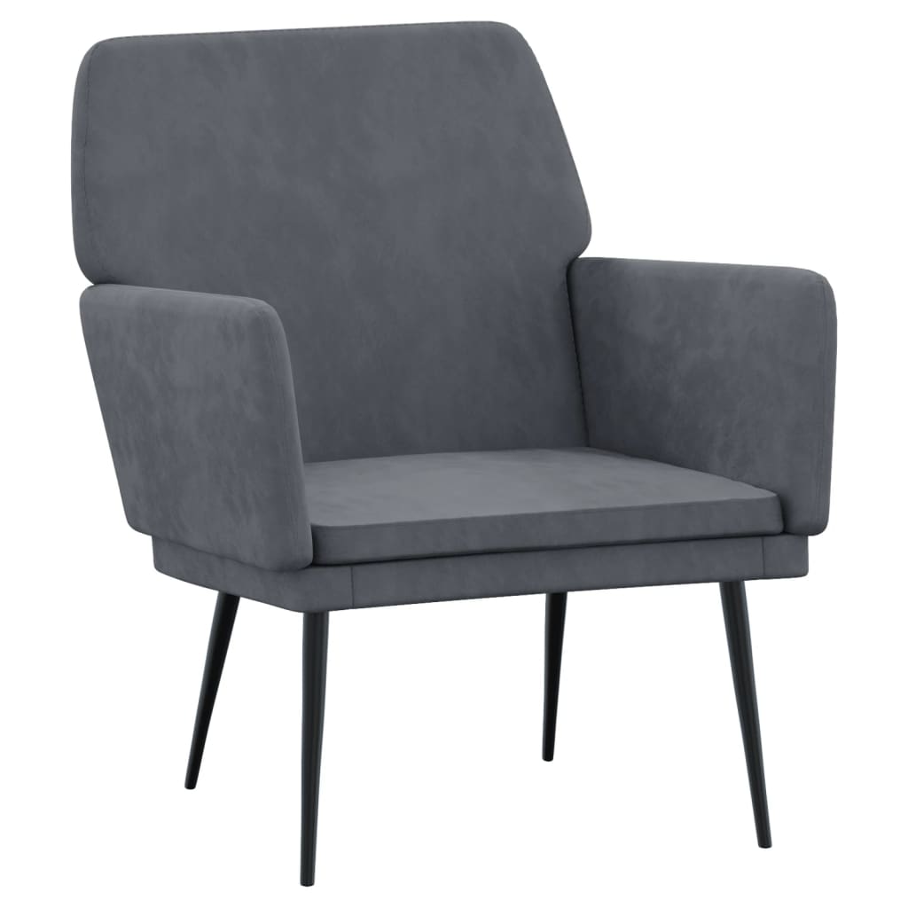 Fauteuil Gris foncé 62x79x79 cm Velours - XIOS