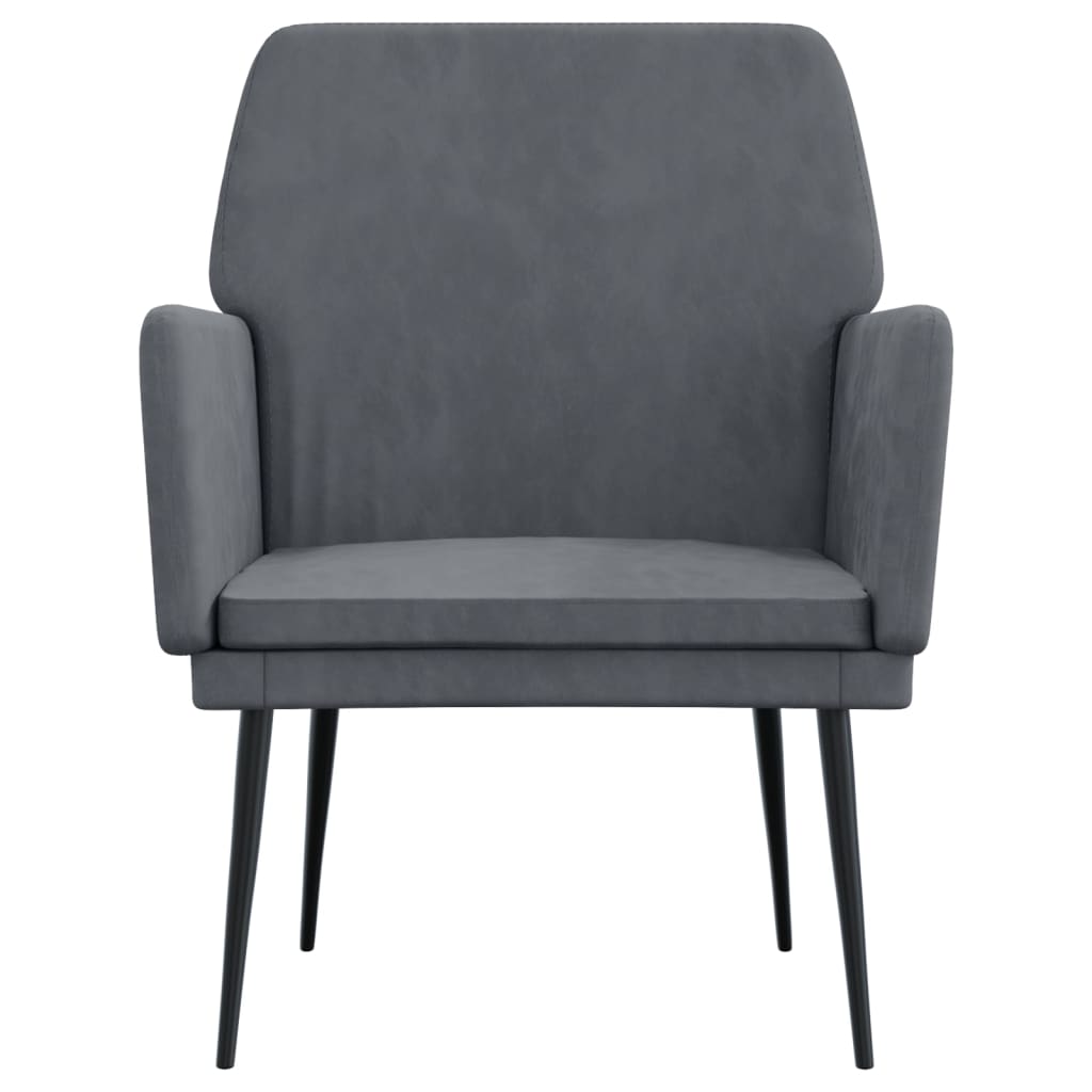 Fauteuil Gris foncé 62x79x79 cm Velours - XIOS