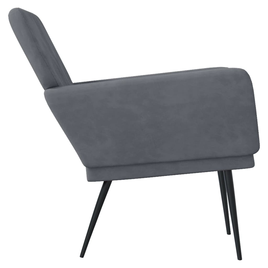 Fauteuil Gris foncé 62x79x79 cm Velours - XIOS