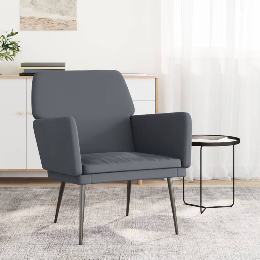 Fauteuil Gris foncé 62x79x79 cm Velours - XIOS
