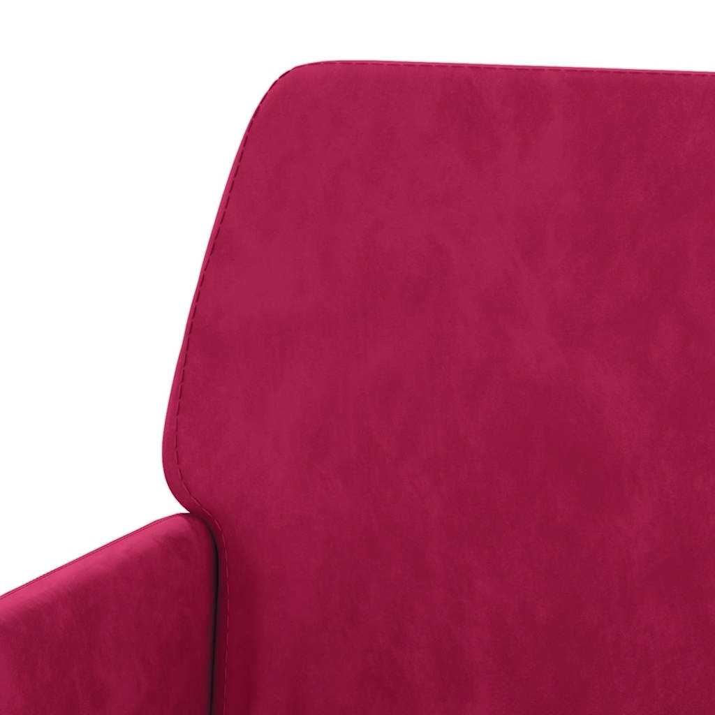 Fauteuil Rouge bordeaux 62x79x79 cm Velours - XIOS