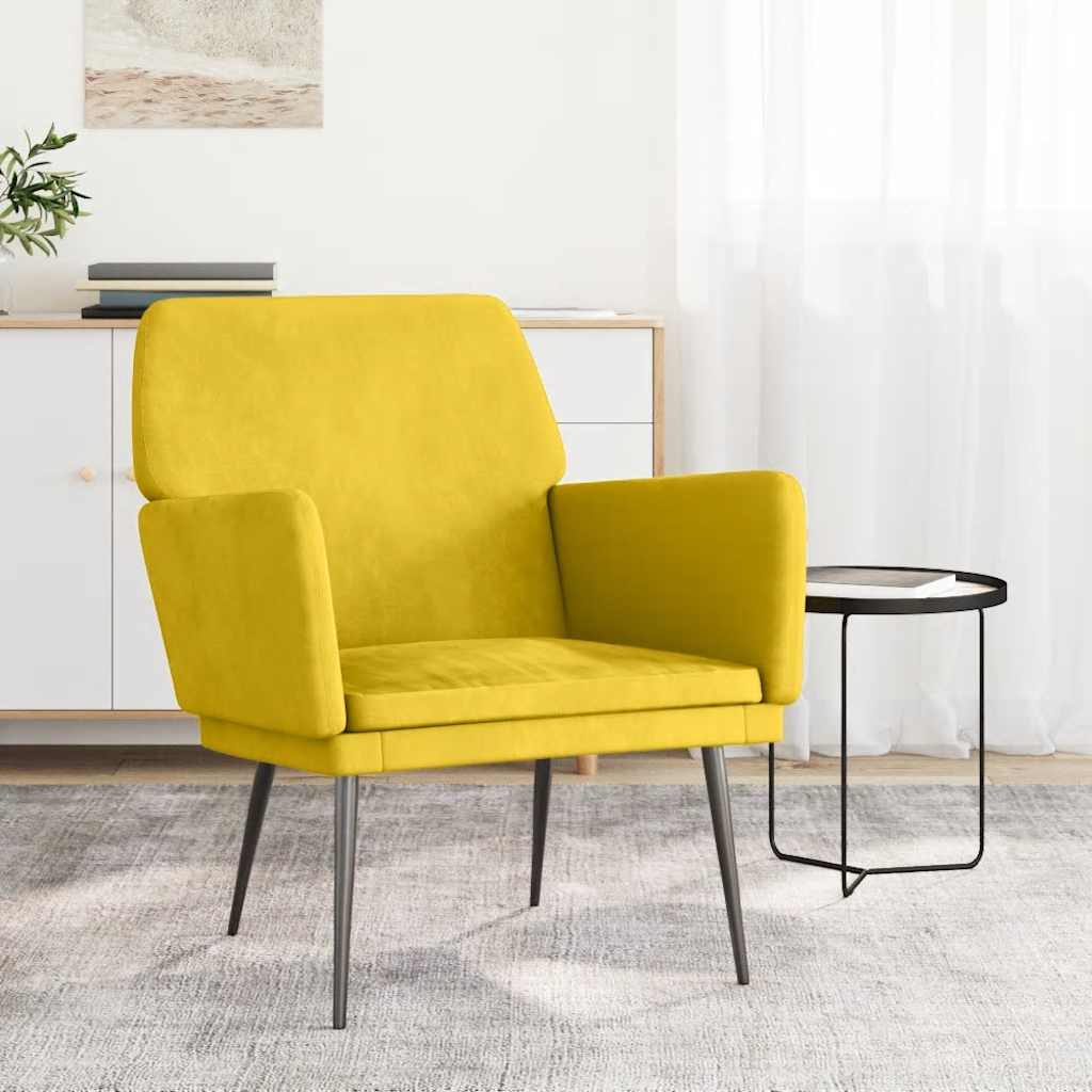 Fauteuil Jaune 62x79x79 cm Velours - XIOS