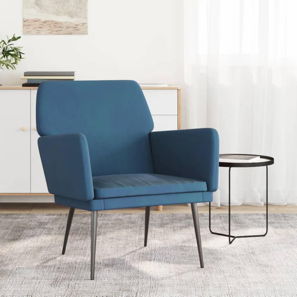 Fauteuil Bleu 62x79x79 cm Velours - XIOS