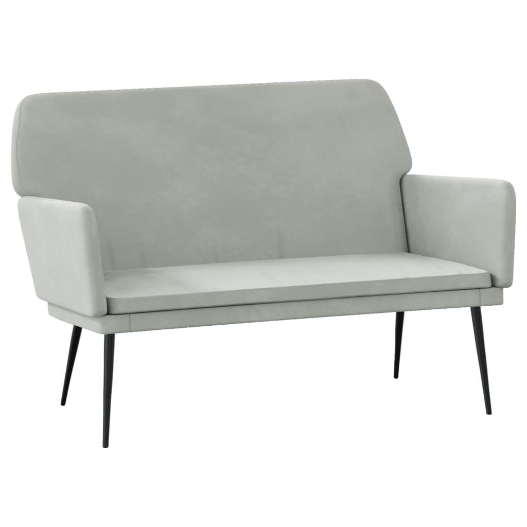 Banc Gris clair 108x79x79 cm Velours - XIOS