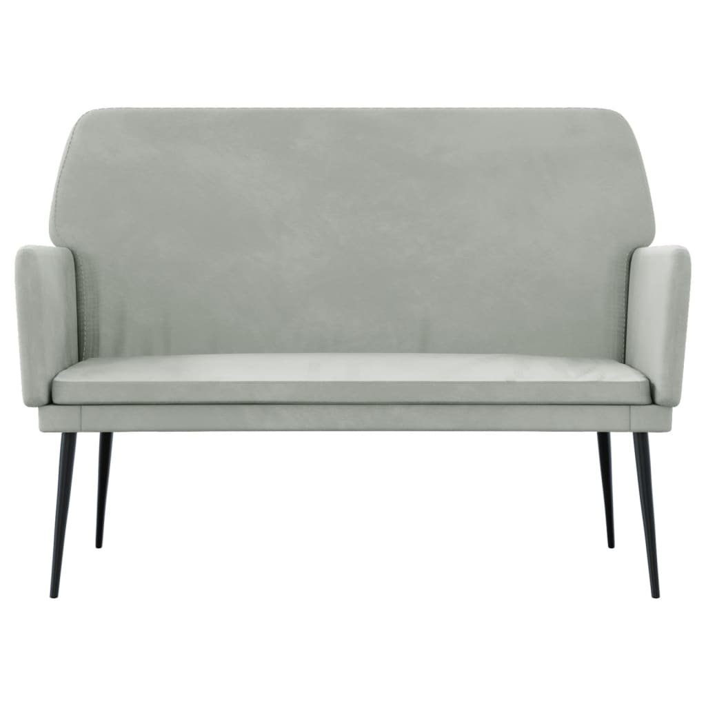 Banc Gris clair 108x79x79 cm Velours - XIOS