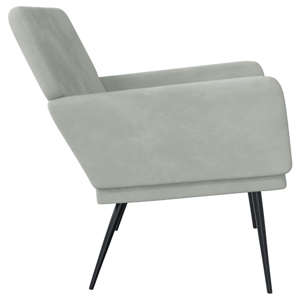 Banc Gris clair 108x79x79 cm Velours - XIOS