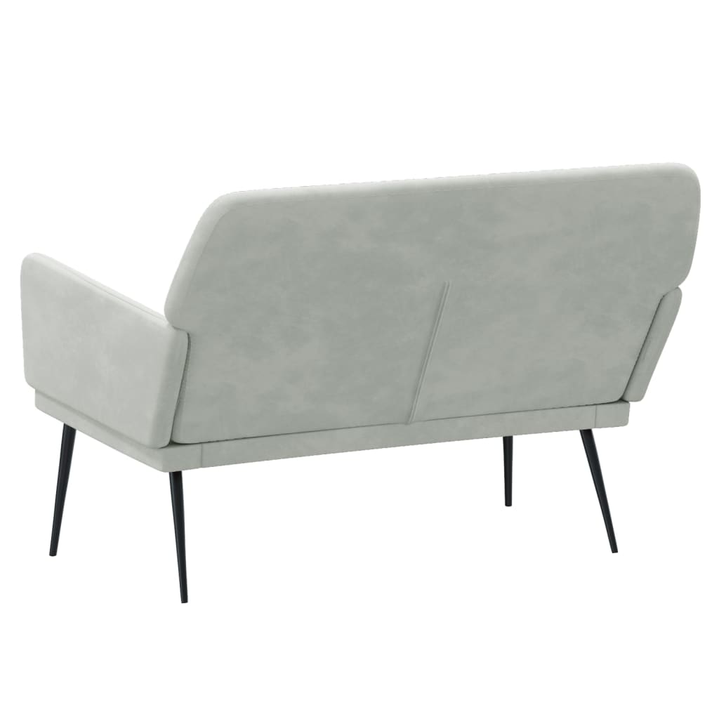 Banc Gris clair 108x79x79 cm Velours - XIOS
