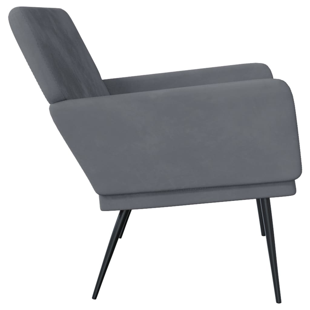 Banc Gris foncé 108x79x79 cm Velours - XIOS