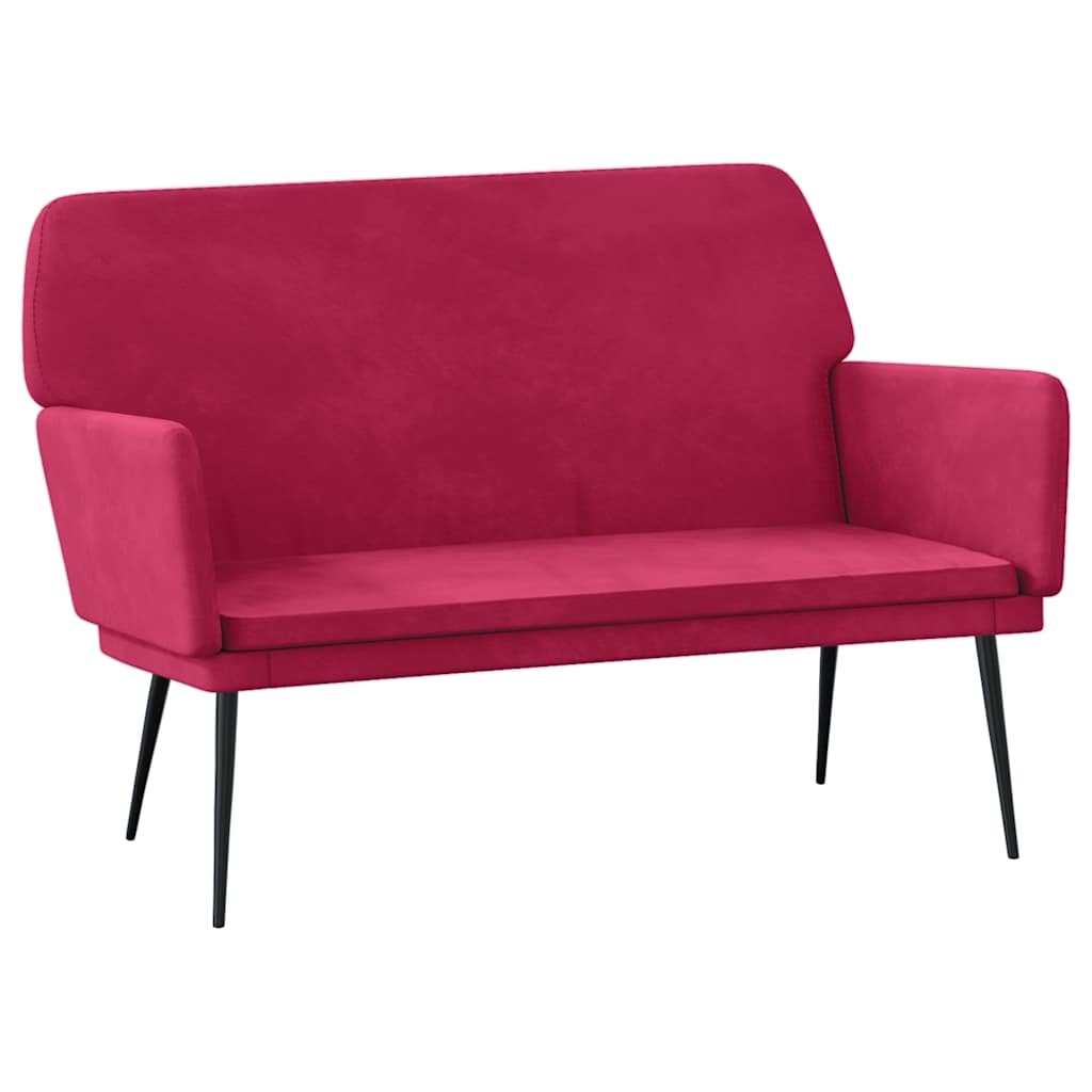 Banc Rouge bordeaux 108x79x79 cm Velours - XIOS