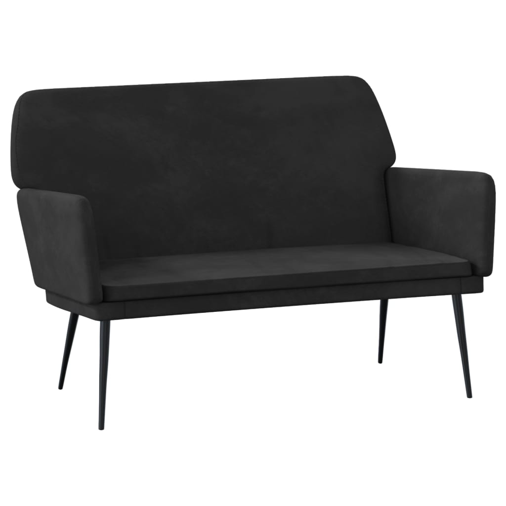 Banc Noir 108x79x79 cm Velours - XIOS
