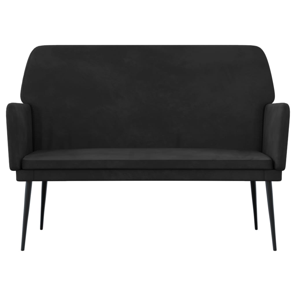 Banc Noir 108x79x79 cm Velours - XIOS