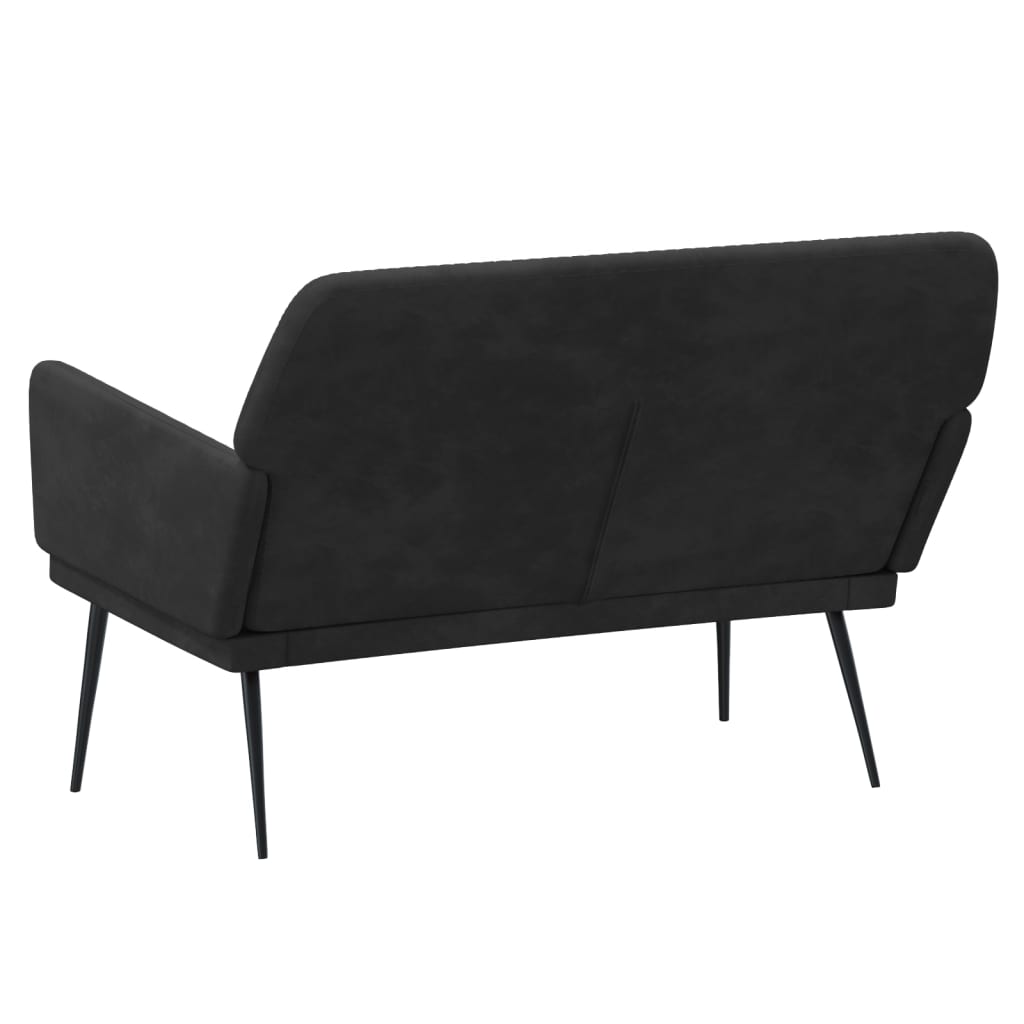 Banc Noir 108x79x79 cm Velours - XIOS