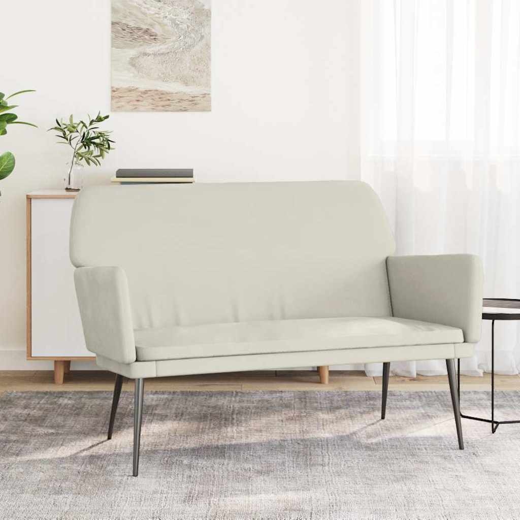 Banc Crème 108x79x79 cm Velours - XIOS