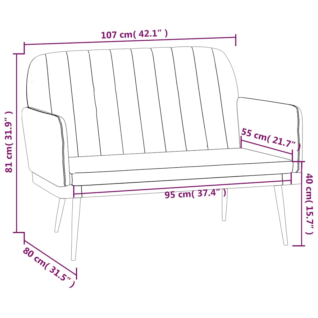 Banc Gris 107x80x81 cm Similicuir - XIOS