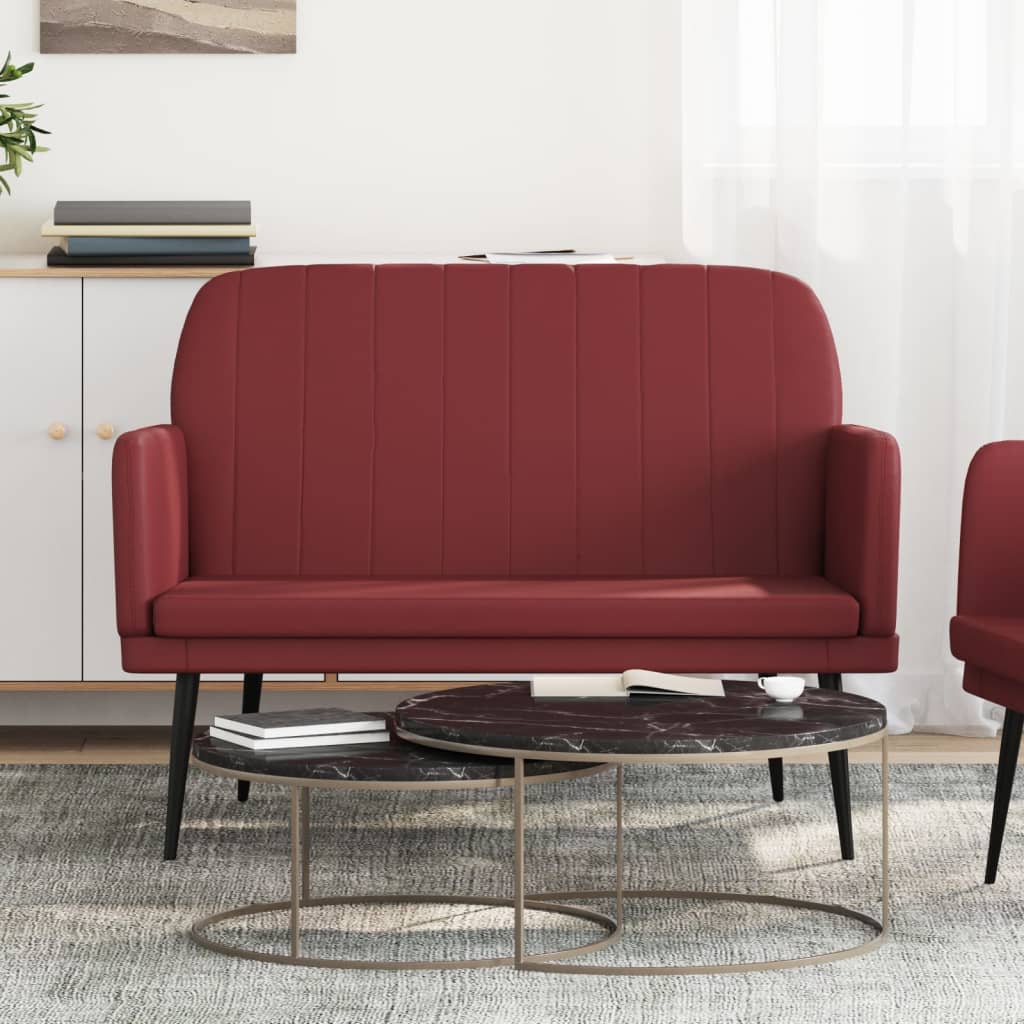 Banc Rouge bordeaux 107x80x81 cm Similicuir - XIOS