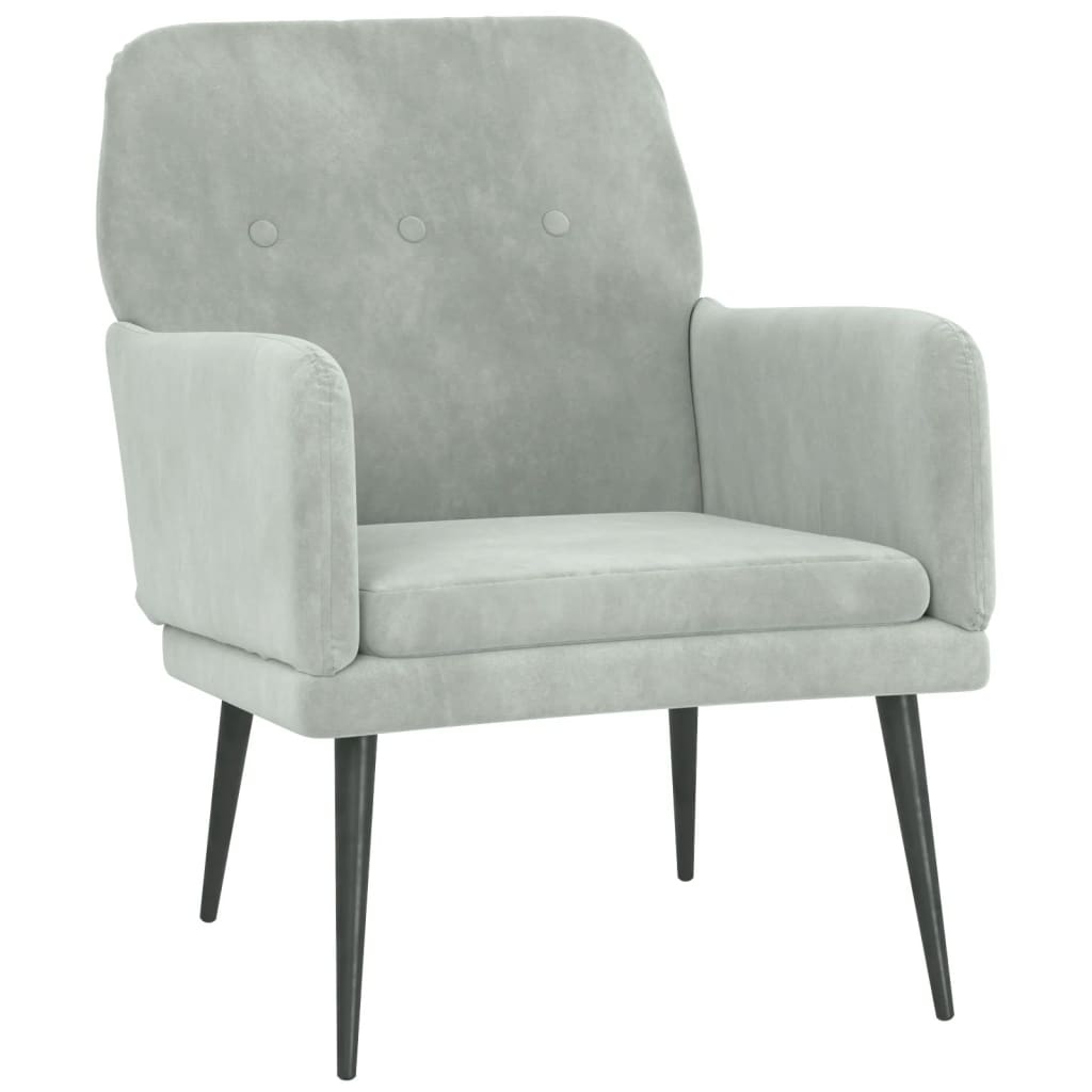 Fauteuil Gris clair 62x79x79 cm Velours - XIOS