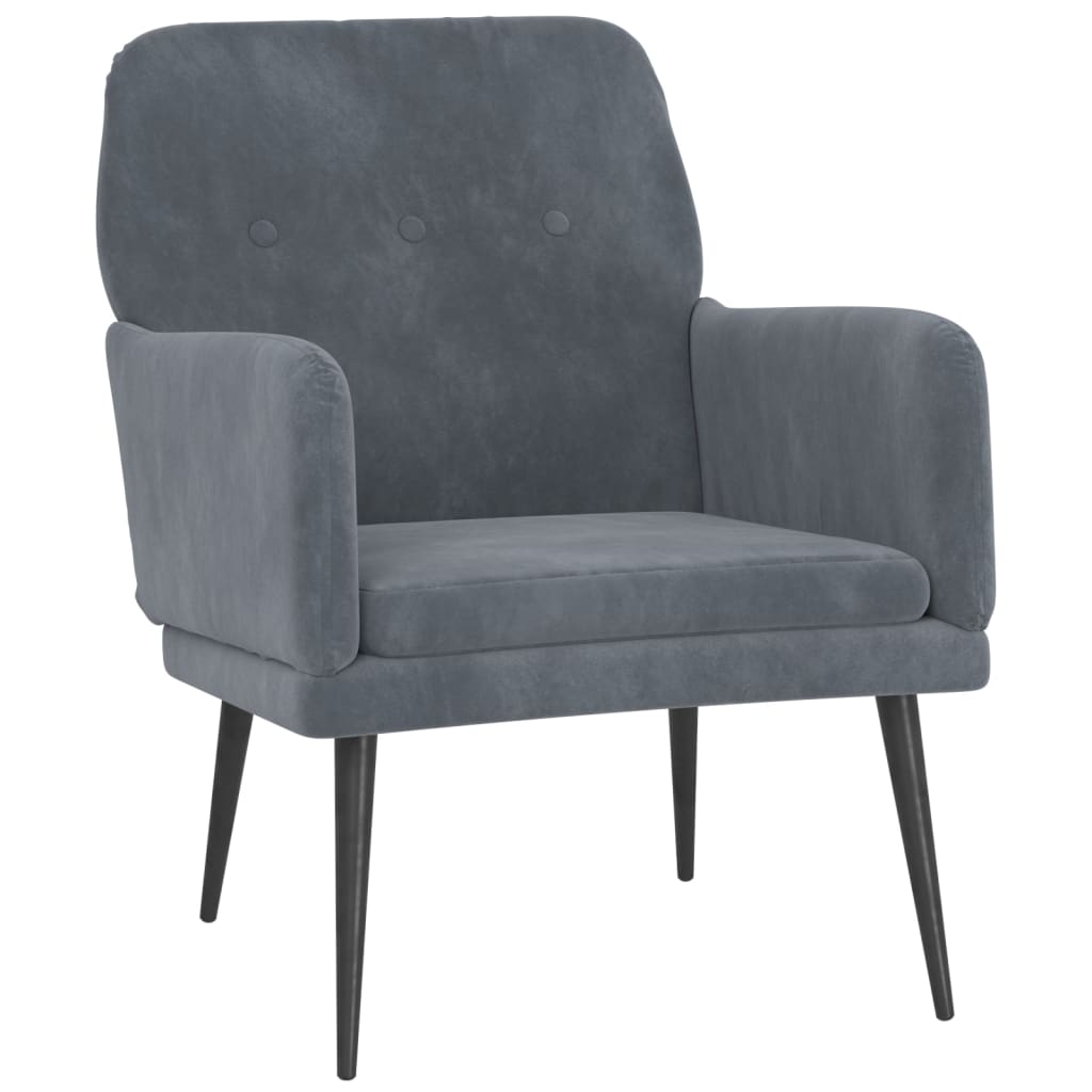 Fauteuil Gris foncé 62x79x79 cm Velours - XIOS