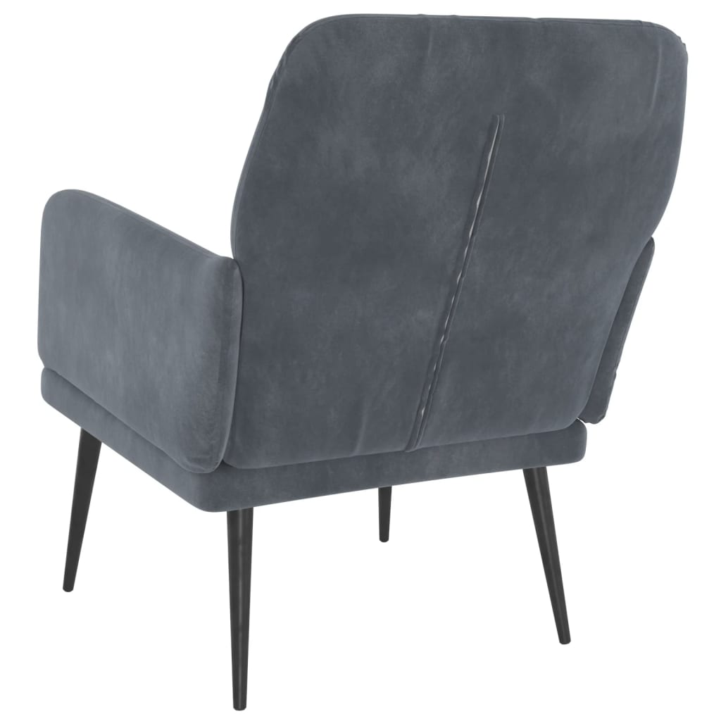 Fauteuil Gris foncé 62x79x79 cm Velours - XIOS
