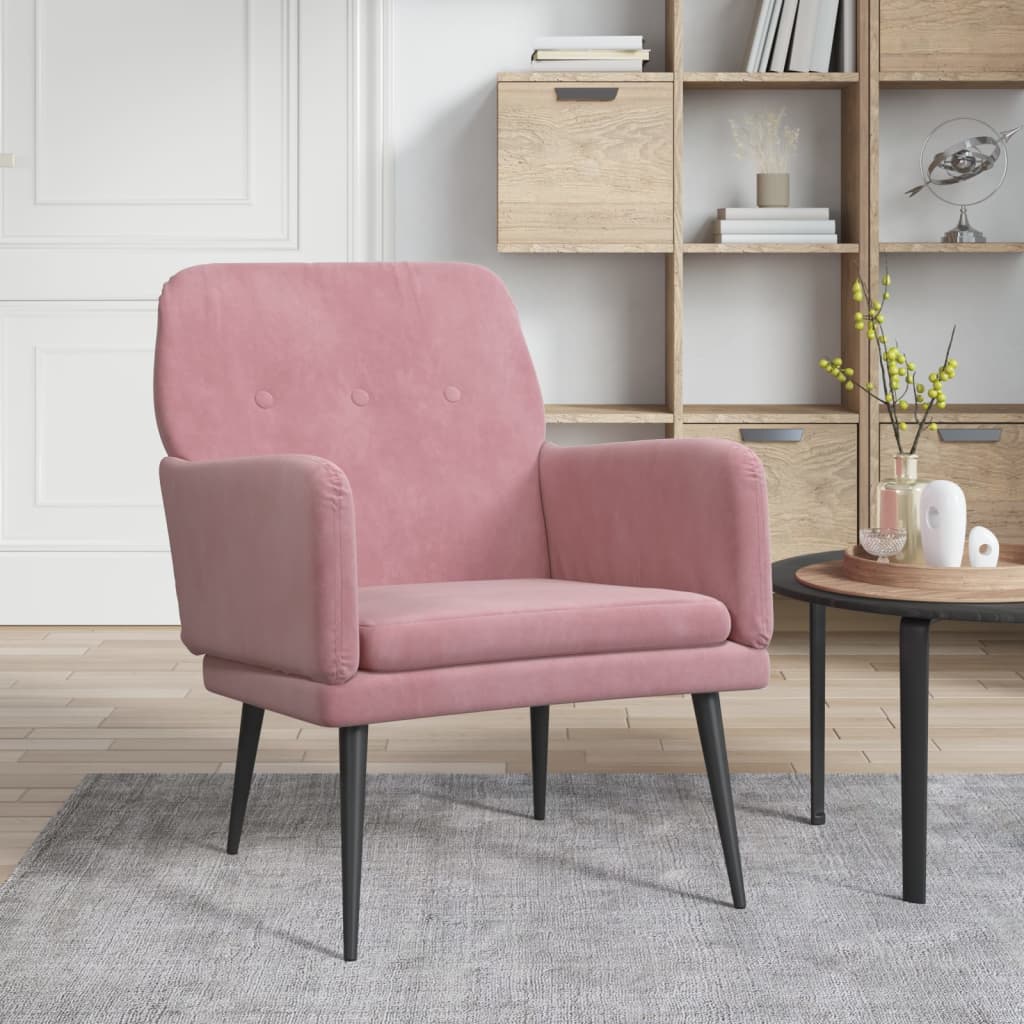 Fauteuil Rose 62x79x79 cm Velours - XIOS