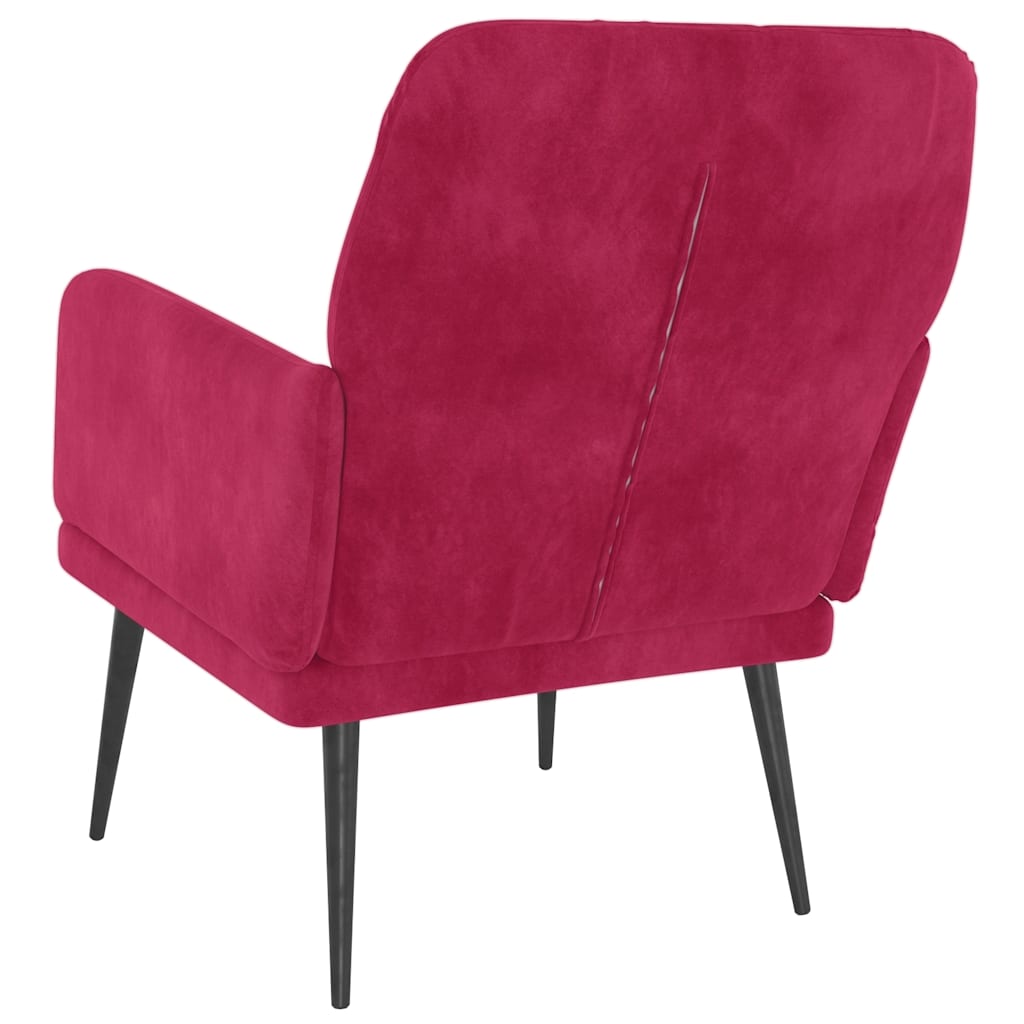 Fauteuil Rouge bordeaux 62x79x79 cm Velours - XIOS