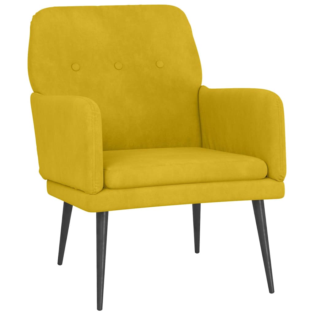 Fauteuil Jaune 62x79x79 cm Velours - XIOS
