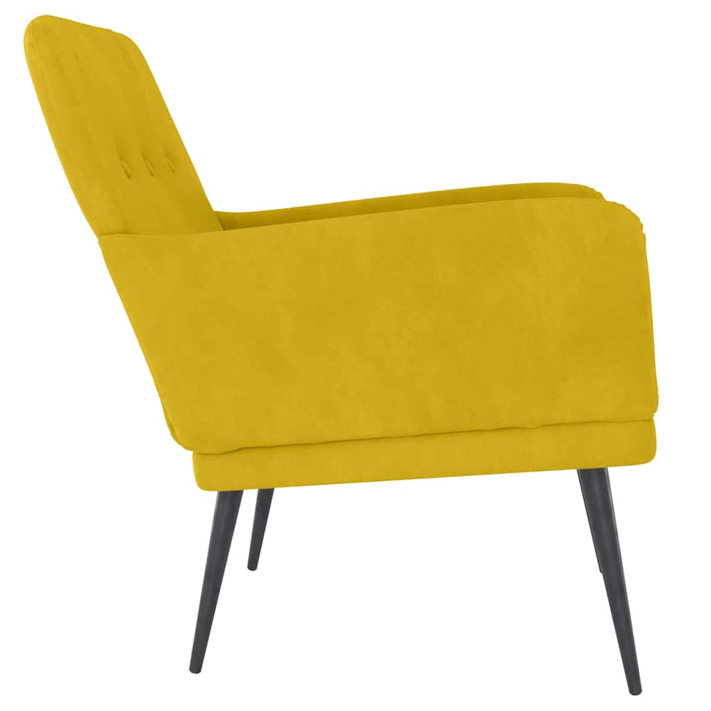 Fauteuil Jaune 62x79x79 cm Velours - XIOS