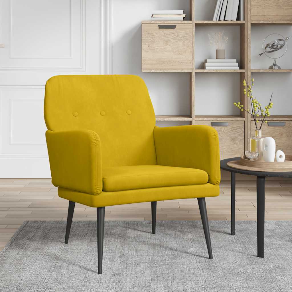 Fauteuil Jaune 62x79x79 cm Velours - XIOS
