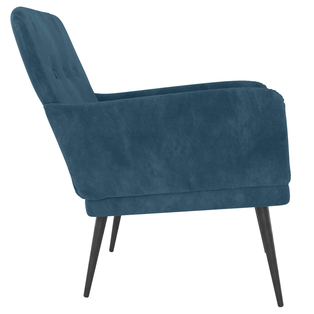 Fauteuil Bleu 62x79x79 cm Velours - XIOS