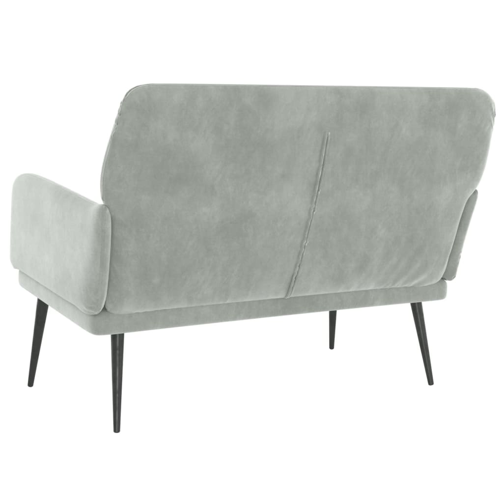 Banc Gris clair 108x79x79 cm Velours - XIOS