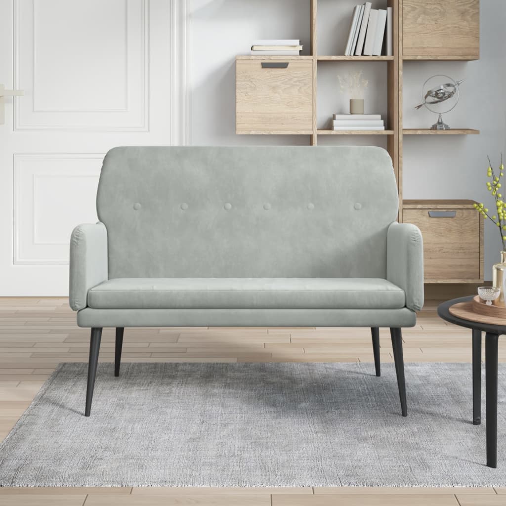 Banc Gris clair 108x79x79 cm Velours - XIOS