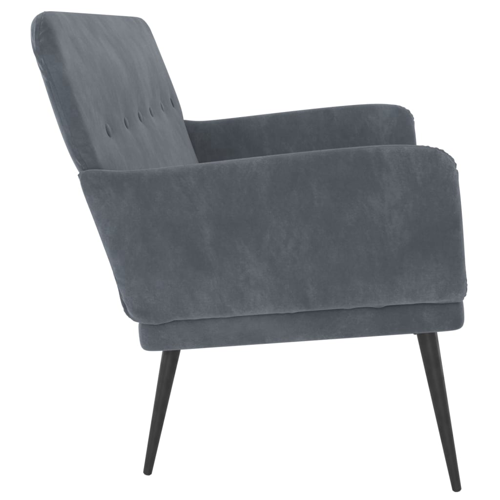 Banc Gris foncé 108x79x79 cm Velours - XIOS