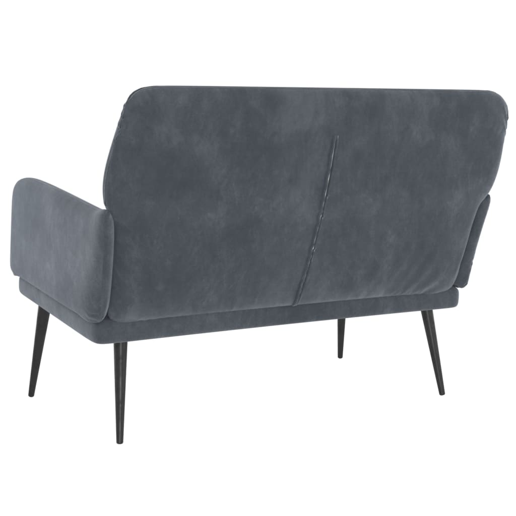 Banc Gris foncé 108x79x79 cm Velours - XIOS