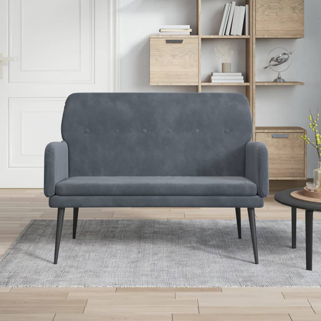 Banc Gris foncé 108x79x79 cm Velours - XIOS