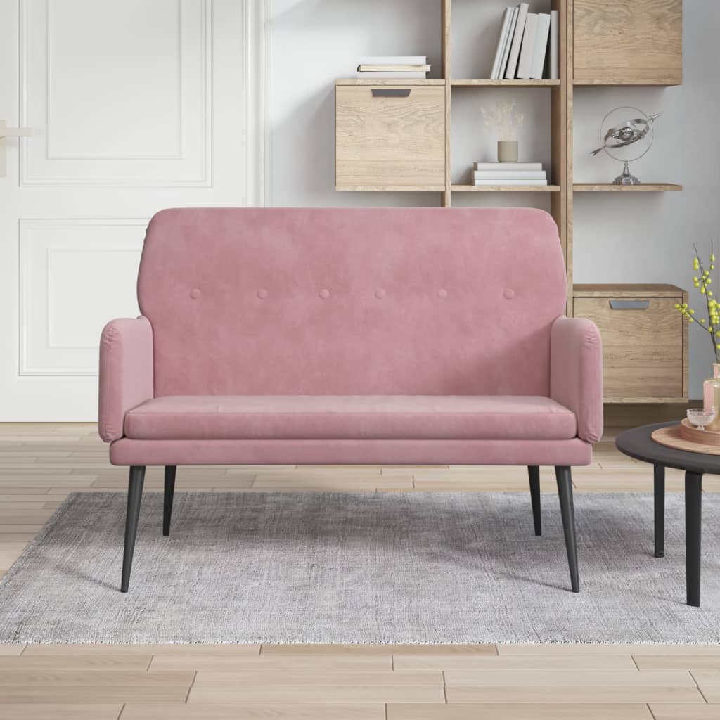 Banc Rose 108x79x79 cm Velours - XIOS